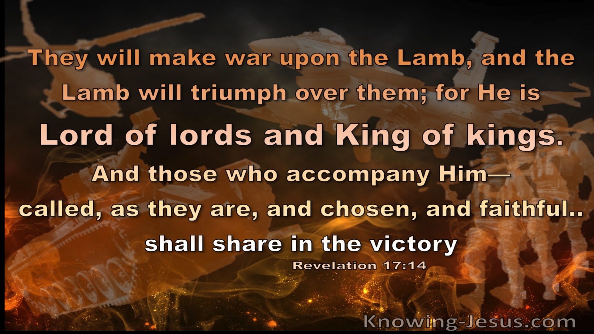 Revelation 17:14 They Will Make War On The Lamb (orange)